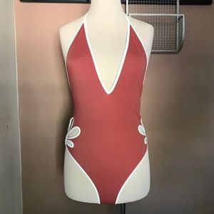 Urban Outfitters Floral Cut Out Swimsuit